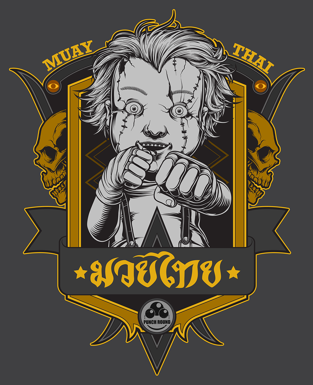 blackout Blackoutbrother dark art dark chucky Scary doll Illustrator vector horror MMA Fighter muay thai