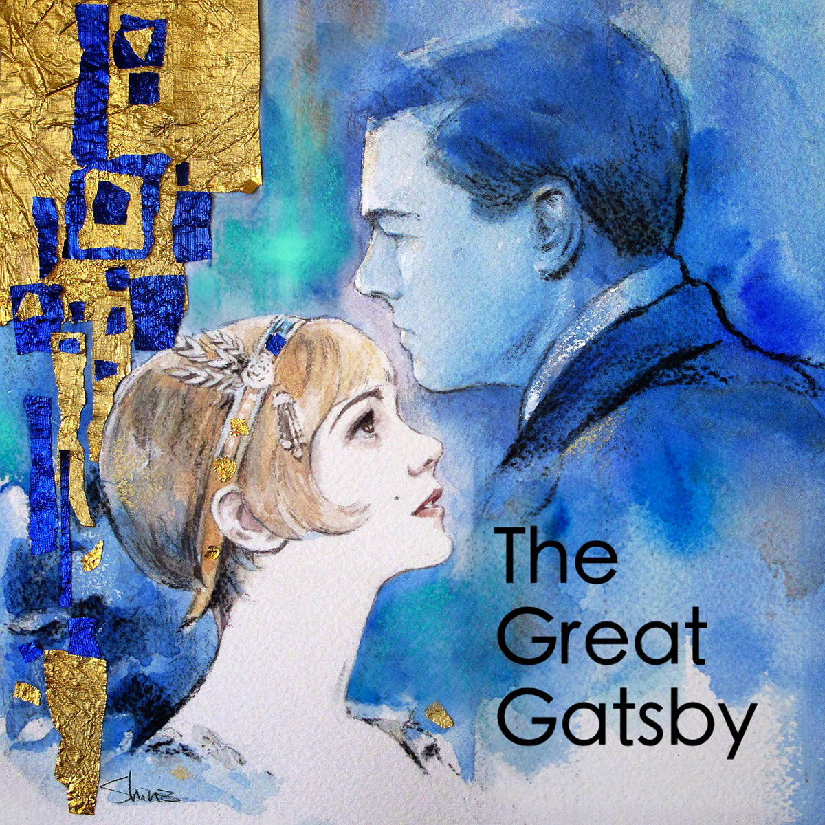 The Great Gatsby jay gatsby Daisy Buchanan Carey Mulligan leonardo dicaprio watercolor Klimt