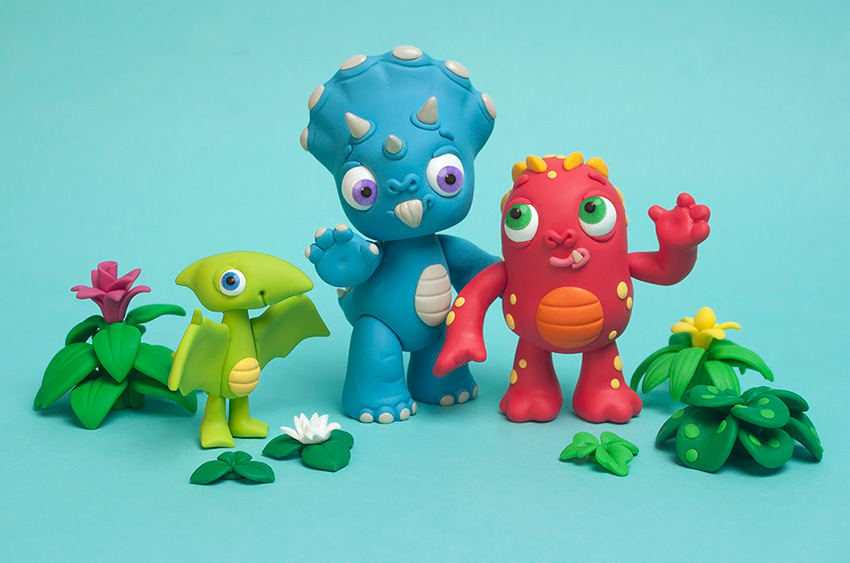 puppets models ILLUSTRATION  children's illustration dinosaurs monsters Model Making cute polymer clay