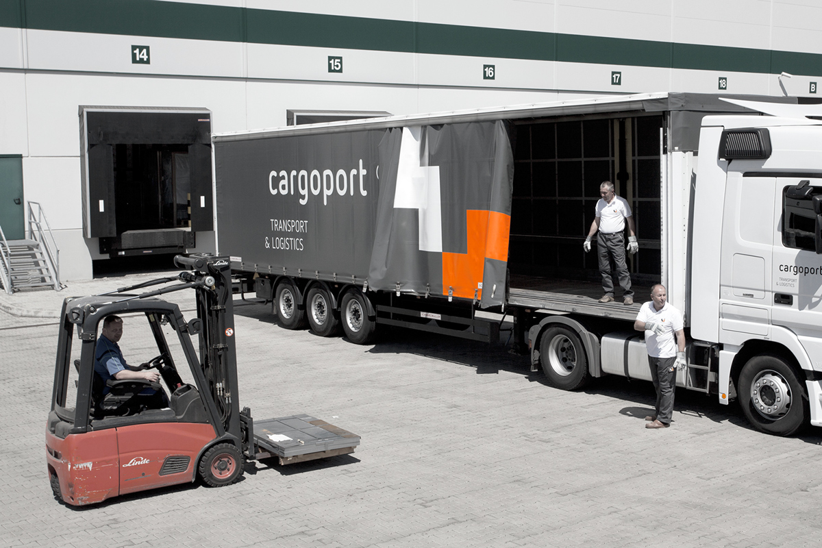cargoport identity print poster stationary transportation Truck Corporate Design corporate brochure Website yellow gray