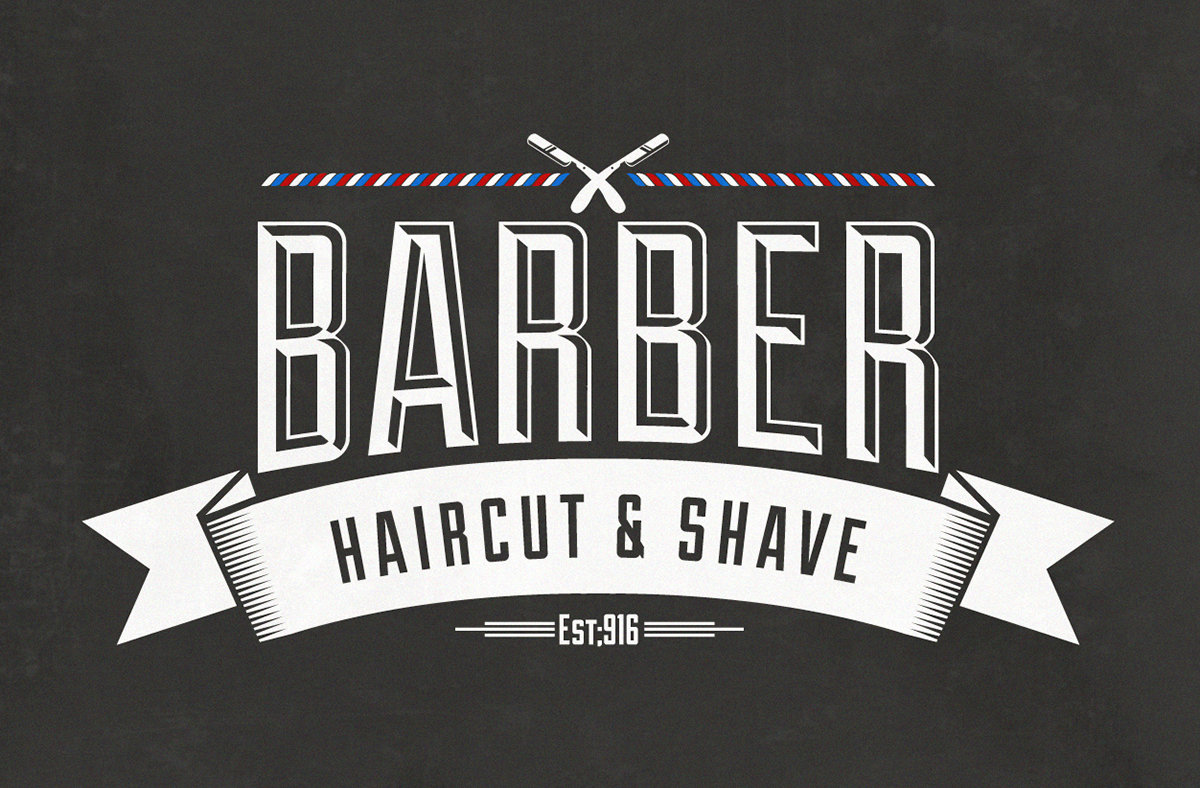 vintage Label free download barber shop Retro grunge adobe illustrator vector editable