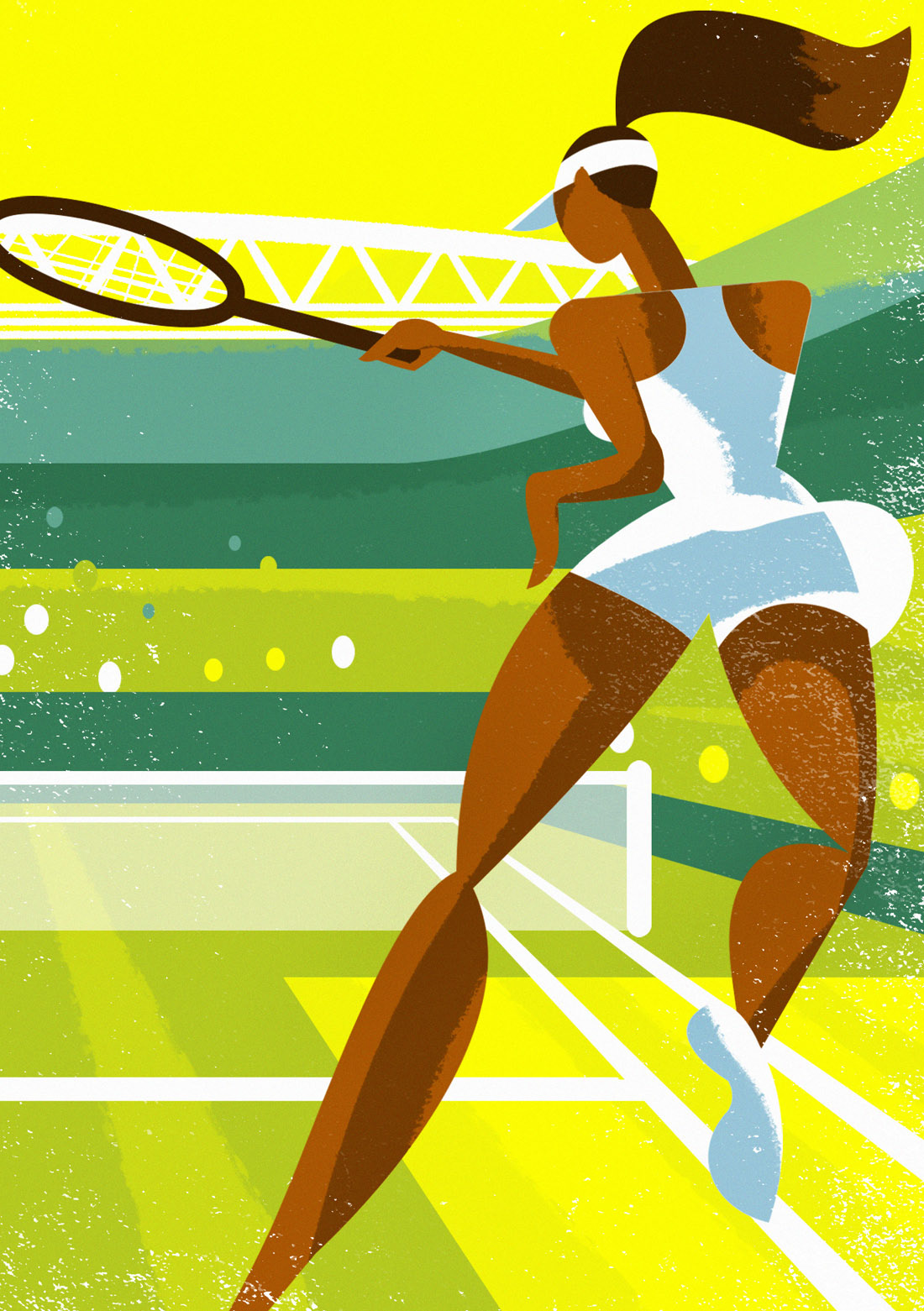 tennis poster vintage Retro sport wimbledon Roland Garros us open female male