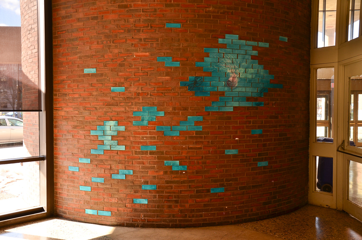 Acrylic paint Mural jelly fish brick water color mixed media