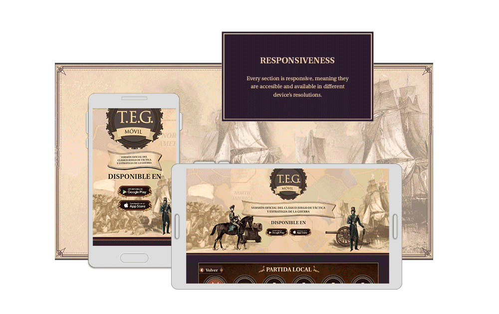 boardgame strategy mobilegame Webdesign Responsive HTML css vintage old book antique