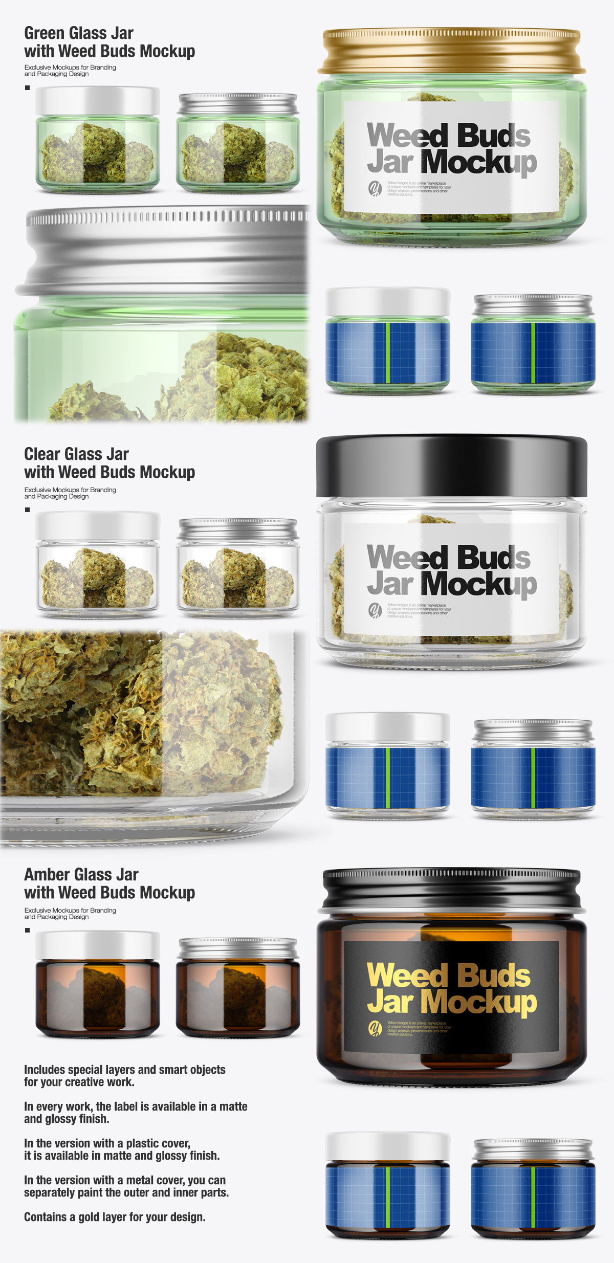 Download Weed Buds Jar Mockups On Behance