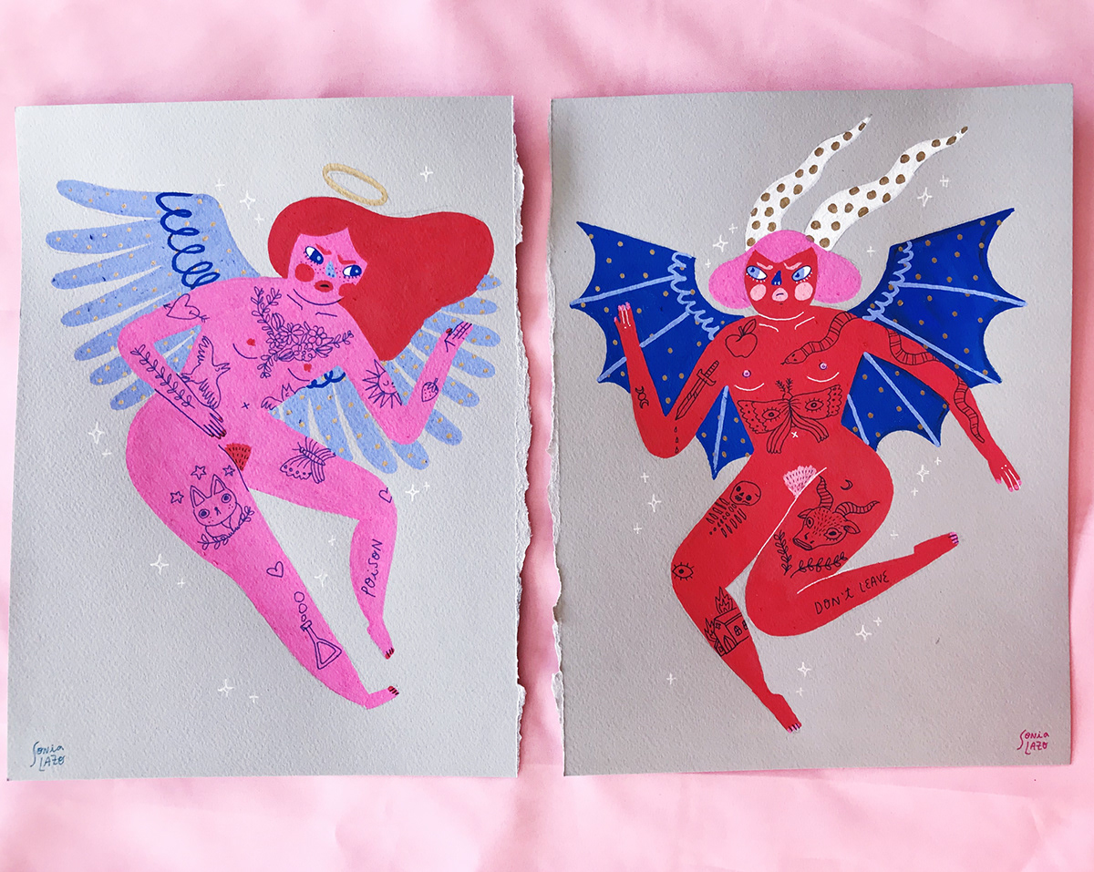 El Salvador handmade markers devil angel Love