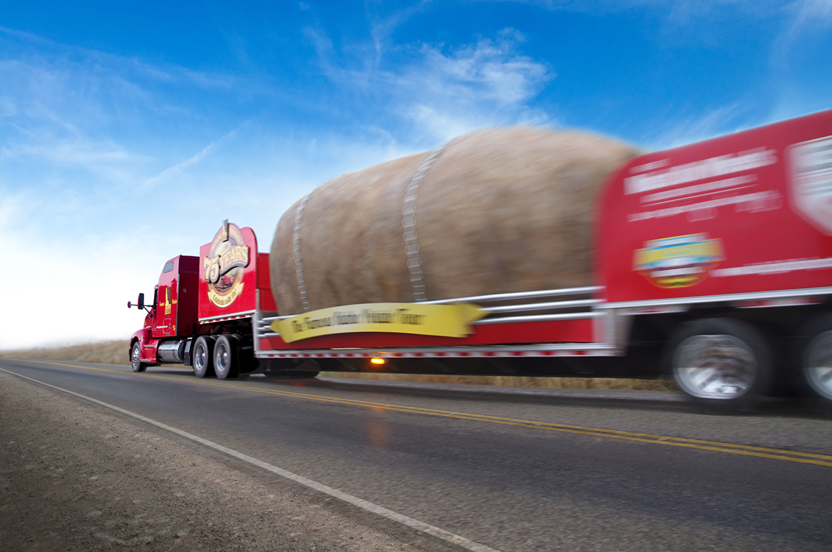 Idaho potato Truck spud huge tater road sculpture highway SEMI trailer meals-on-wheels