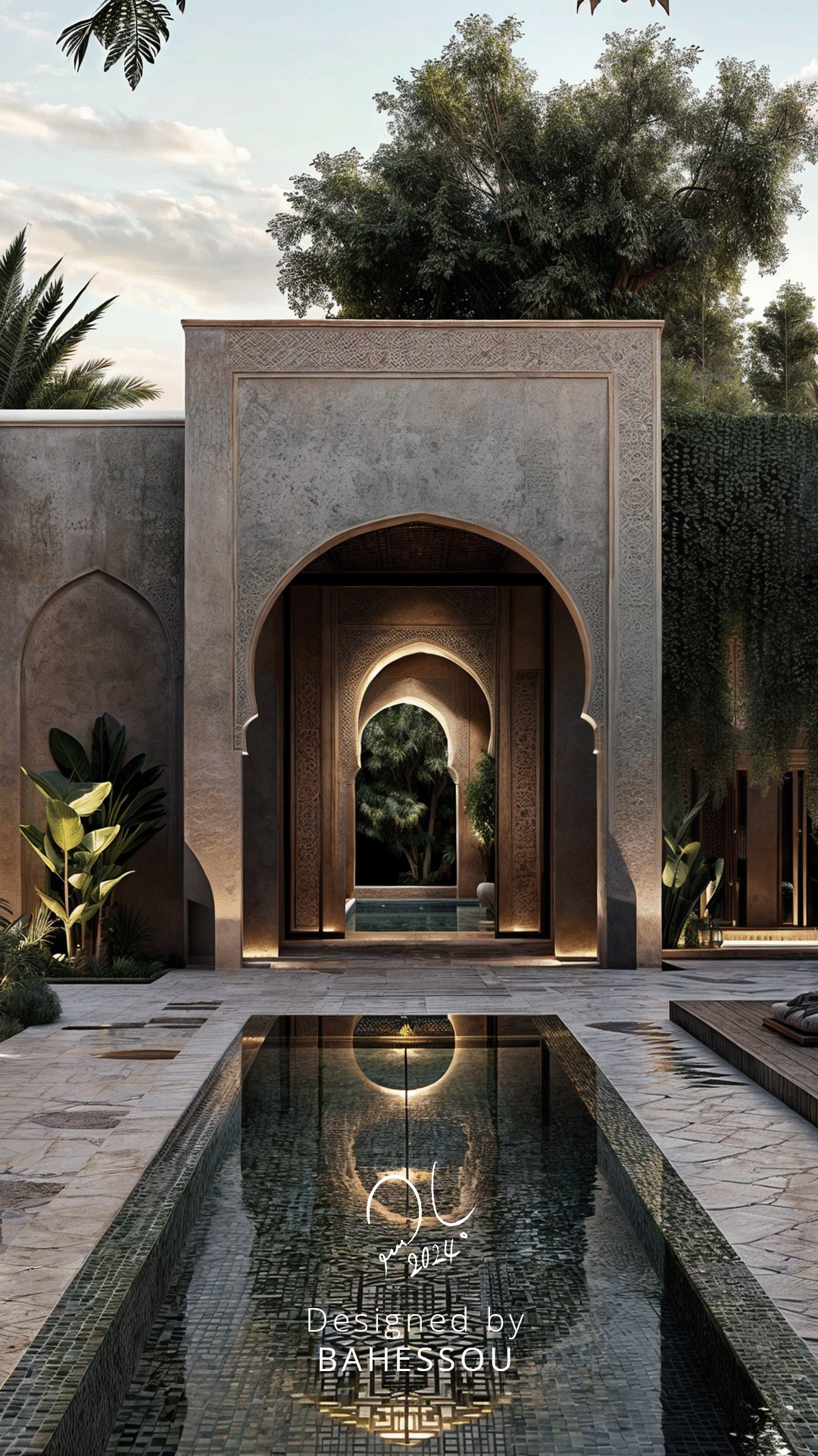 artwork Digital Art  architecture visualization interior design  Render Morocco Marrakech 3D MOROCCAN DESIGN