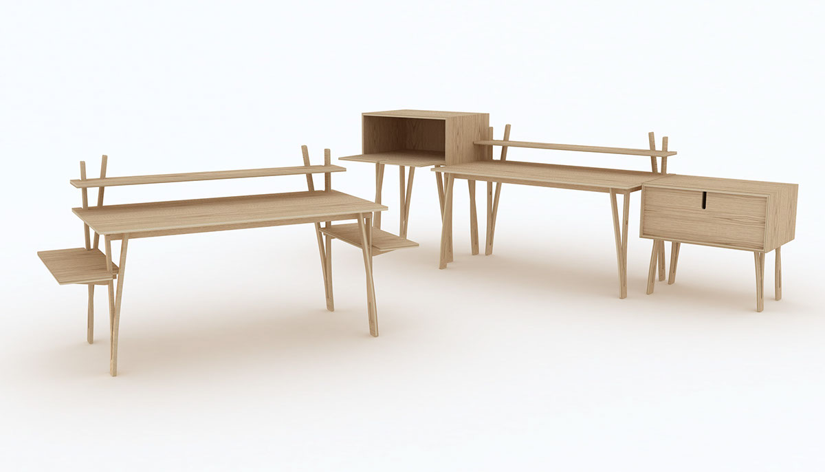 table bench Shelf Office desk furniture Interior