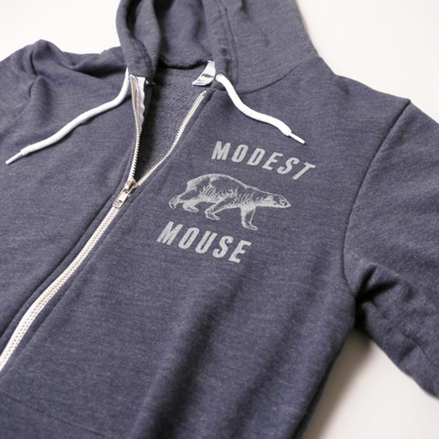 Modest mouse merchandise apparel moose polar bear Buffalo Tote tshirt hoodie Glacial Pace Recordings