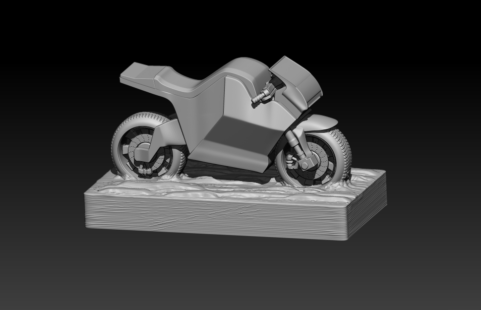 CGI 3D publicidad moto esculpir