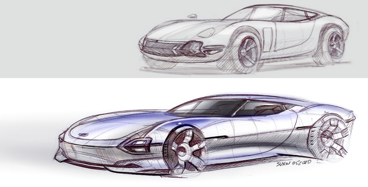 automotivedesign BIC pen cardesign hand sketching automotive   car design gravitysketch andrej suchov suxov design