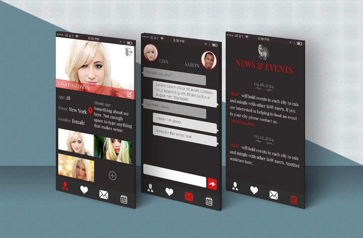 iPhone Dating App iphone app design