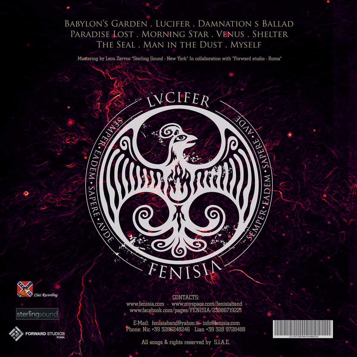 fenisia  lucifer  dario berardi  dario  berardi  Album cover  album  cover digital  digital art  art  red  VIOLET  blue  Black