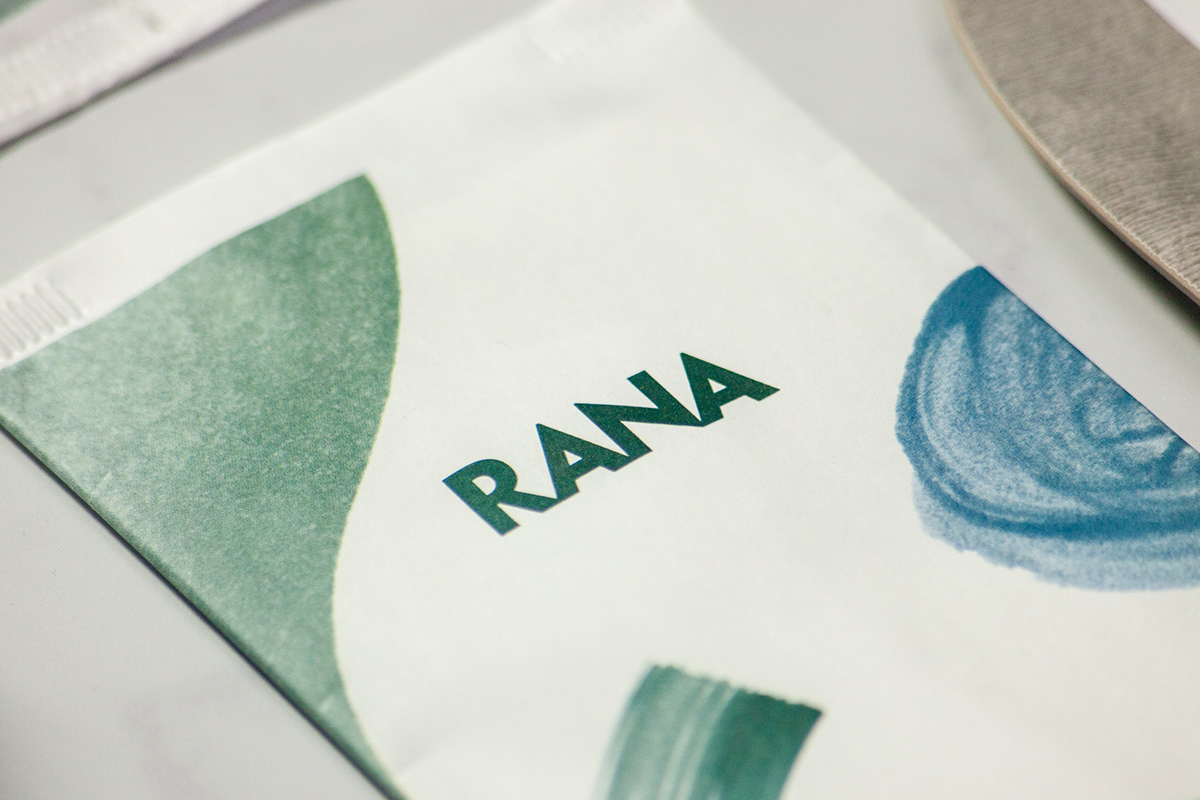 branding  corporate image food design illustrations Packaging Rana restaurant visual identity watercolors