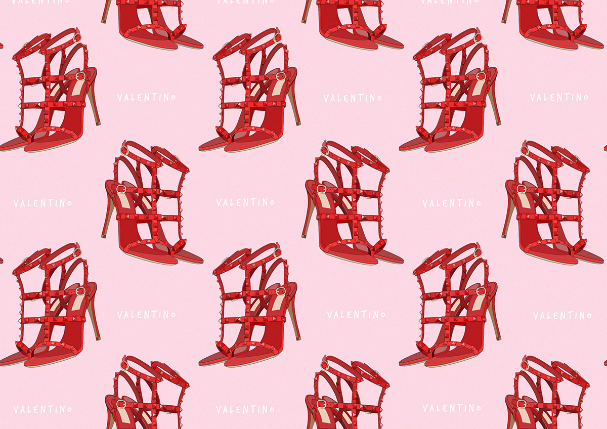 Digital Illustrations Fashion Illustrations footwear Fashion  Stella McCartney valentino shoe illustrations vector digital design fashion drawings