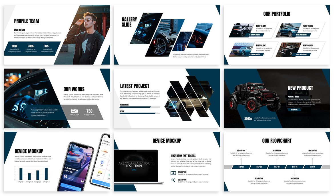 automotive   clean GS Themes keynote themes minimal modern pitchdeck POWER POINT THEMES powerpoint template slides