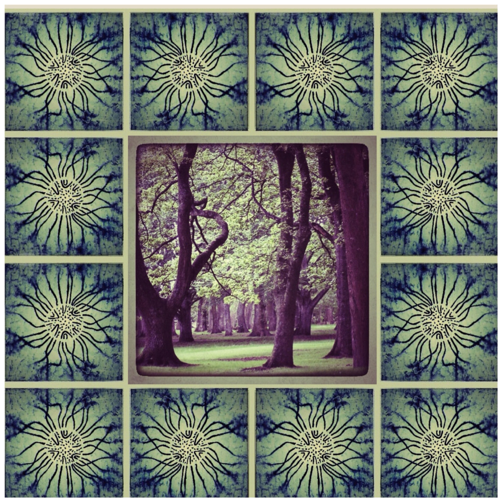 pattern Landscape Forests Greens moods line shape Textiles ipad art filters linocuts