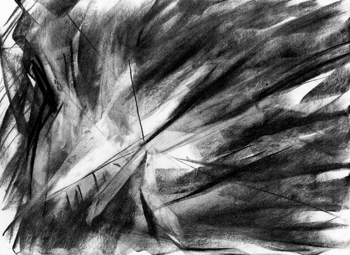 escape carbon black White abstract Stefanos Papadas free hand sketch line
