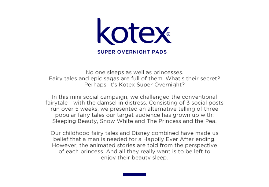 kotex pad super overnight fairytale snow white Princess sleeping beauty period