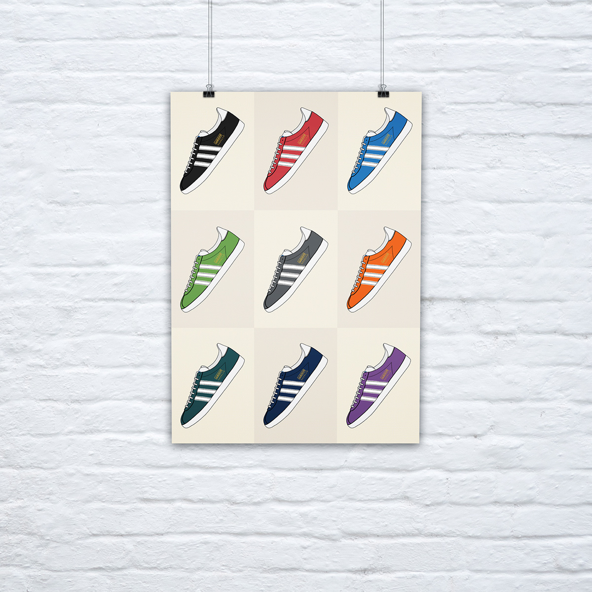 adidas gazelle trainer trainers colour colours shoe iconic Style poster art work Terrace Casuals britpop Original