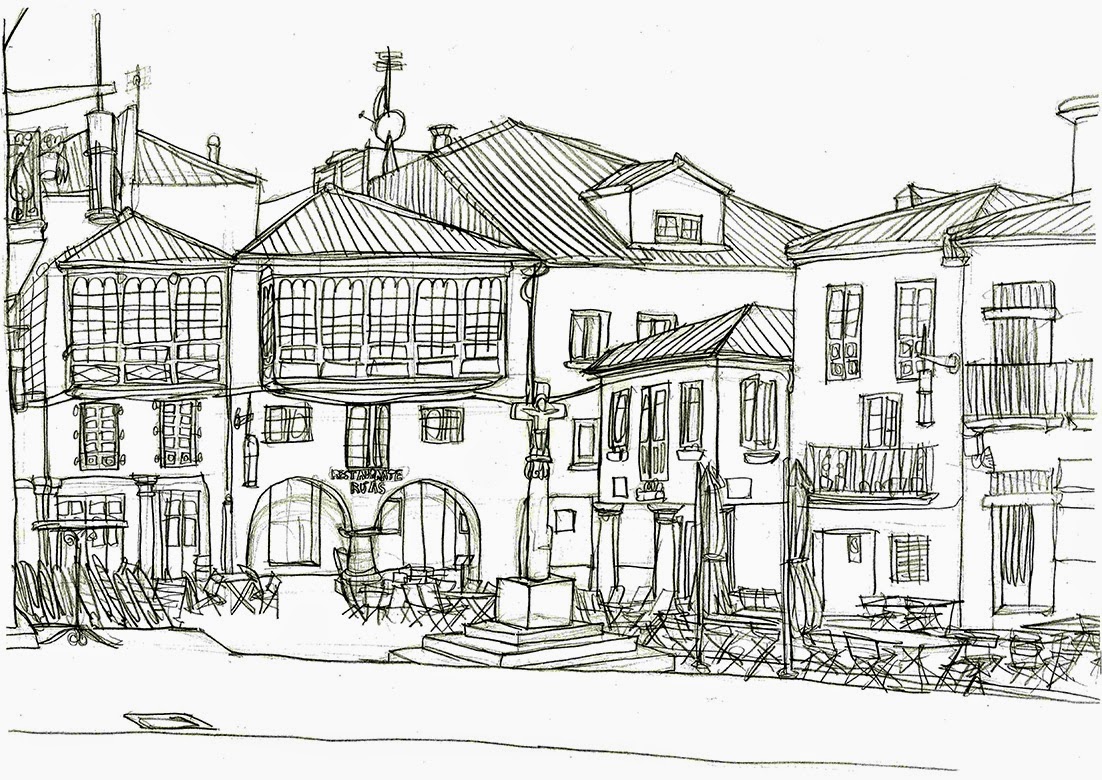 pontevedra Galicia españa square Park city old village building Outdoor Street pencil
