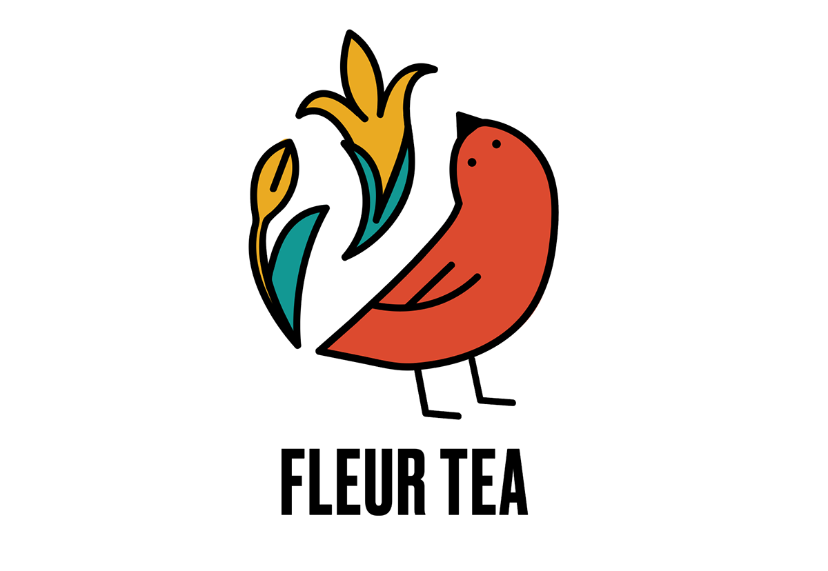 graphic design  bird tea kombucha menu