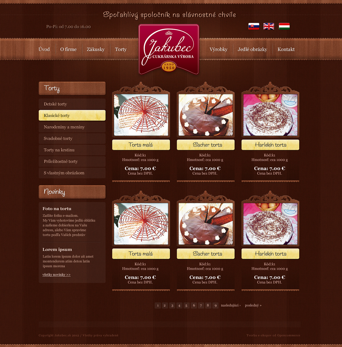 design Web cake bakery