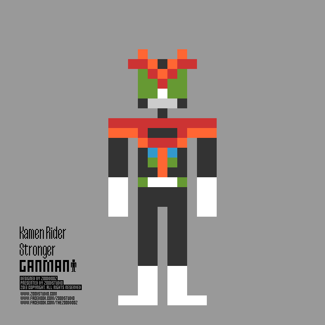 ganman Kamen Rider Pixel art dot 8bit masked rider