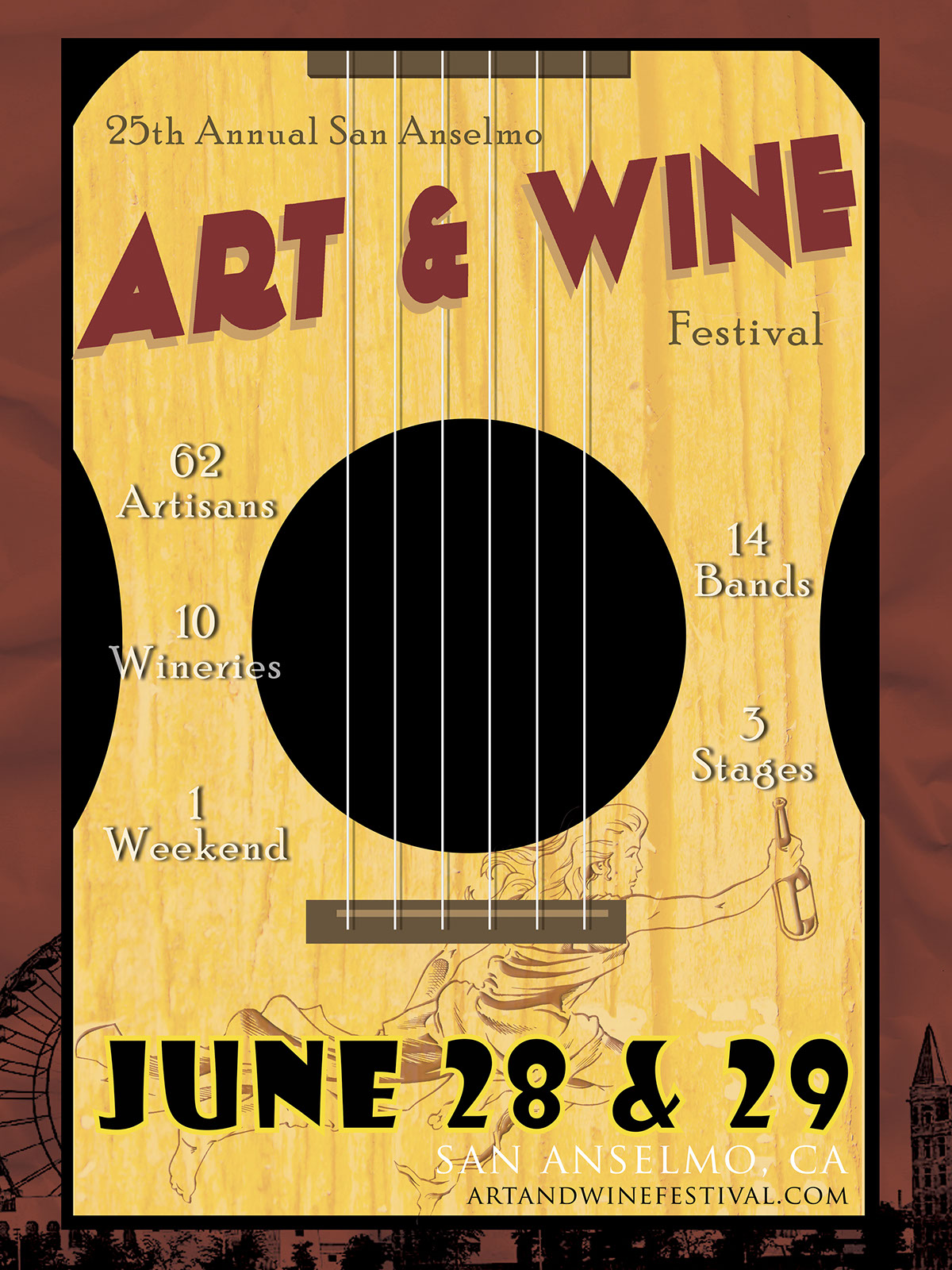 San Anselmo art wine festival street fair poster Fillmore