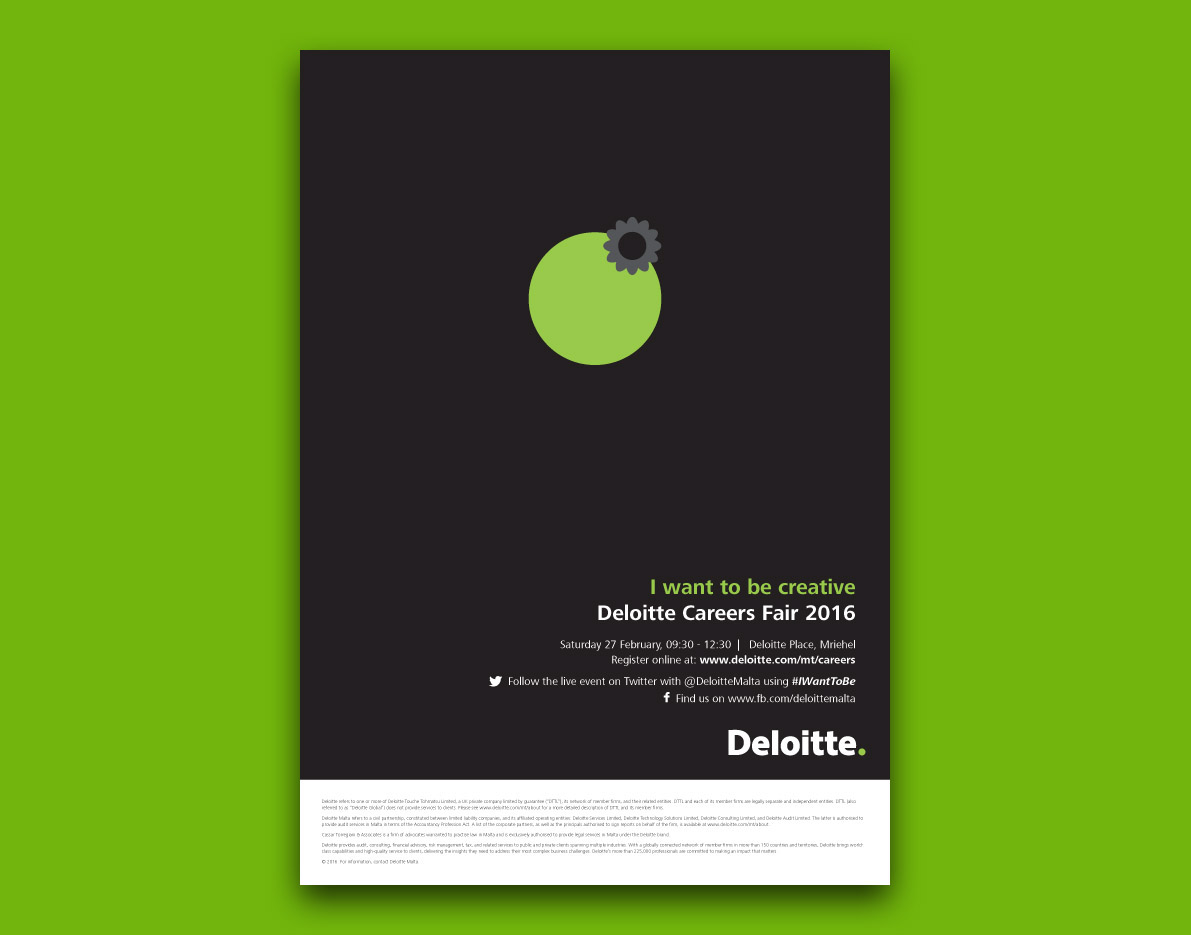 deloitte Green Dot InDesign Illustrator concept advert