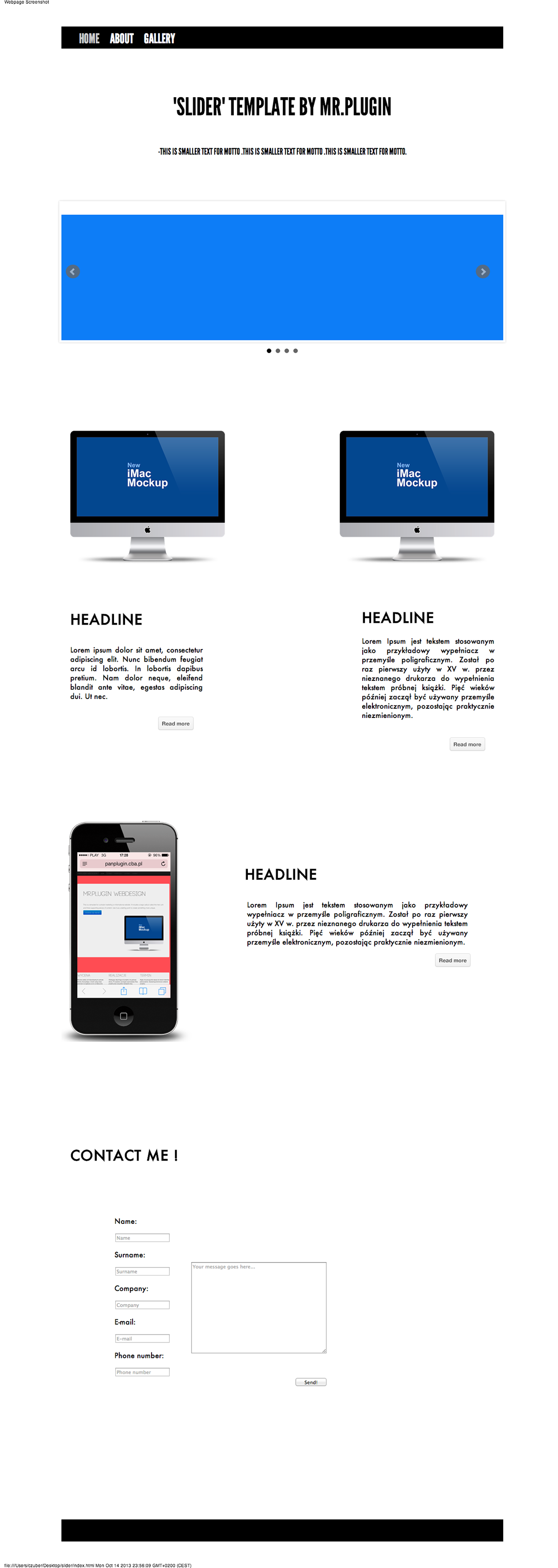 Web One Page design minimalist