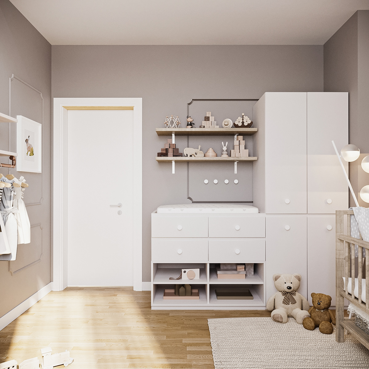 baby room interior design  Render 3ds max babygirl