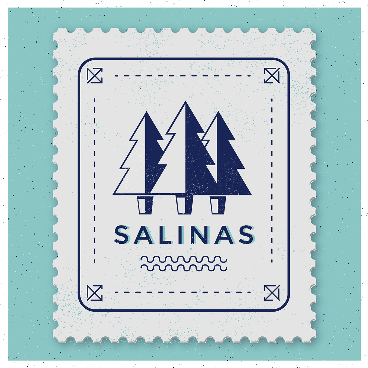 salinas asturias stamp Stamp Design Collection salinas stamps msinclan maria suarez inclan anchor ice cream cider illo Surf