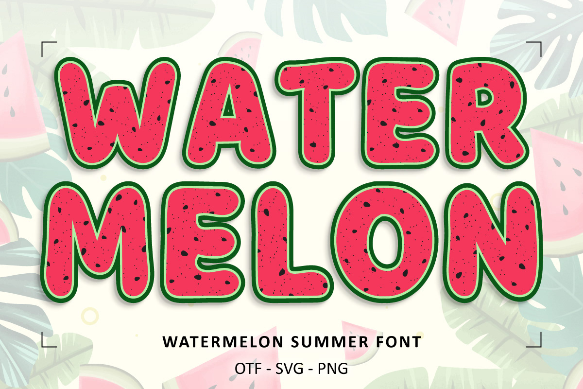 summer colorful fonts pride month watercolor png svg otf bundle font Fruit Font