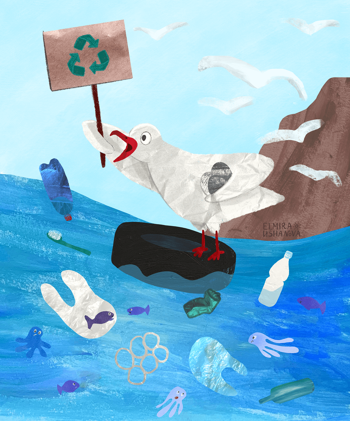 Ecology Ocean water earth day eco friendly ecological garbage plastic pollution zero waste