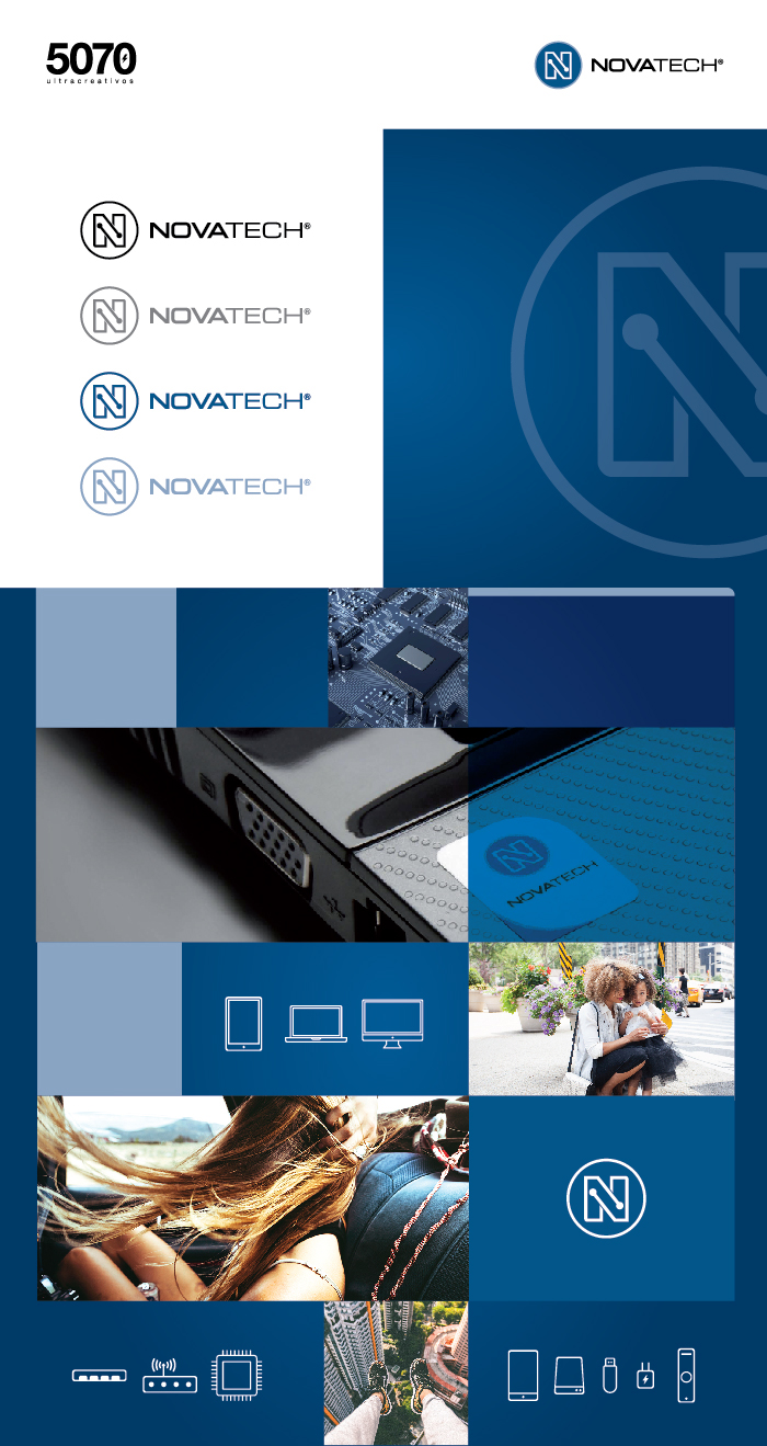 novatech brand graphic design print logo tech Technology