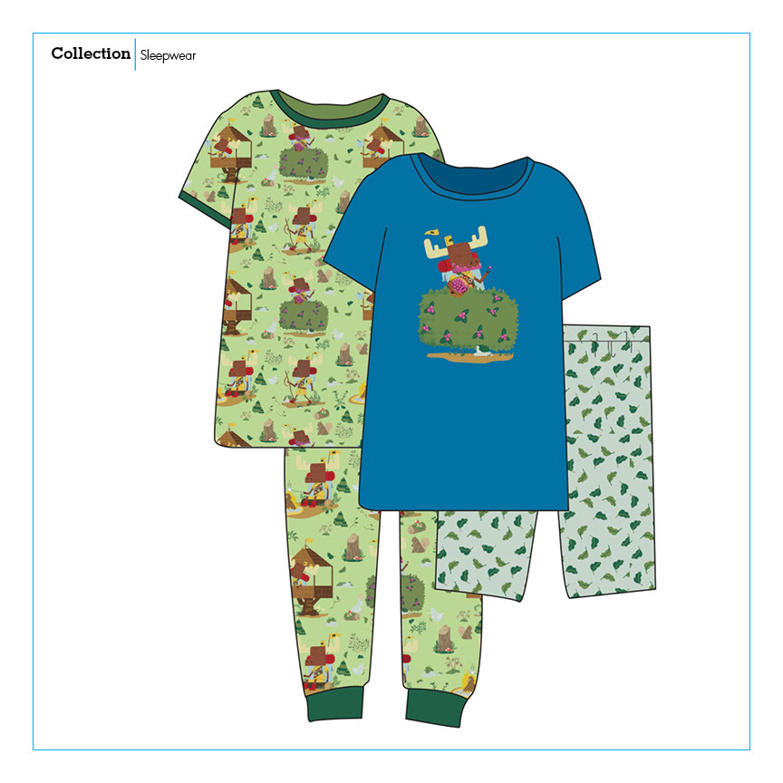 children Childrenswear moose BOY SCOUTS forest animals pattern design Character mock-up digital Repeat Pattern