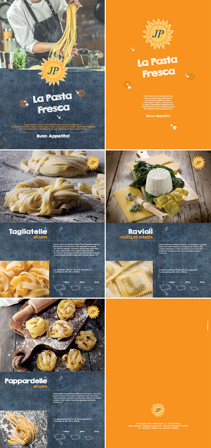 Pasta fresca brochure grafica InDesign photoshop