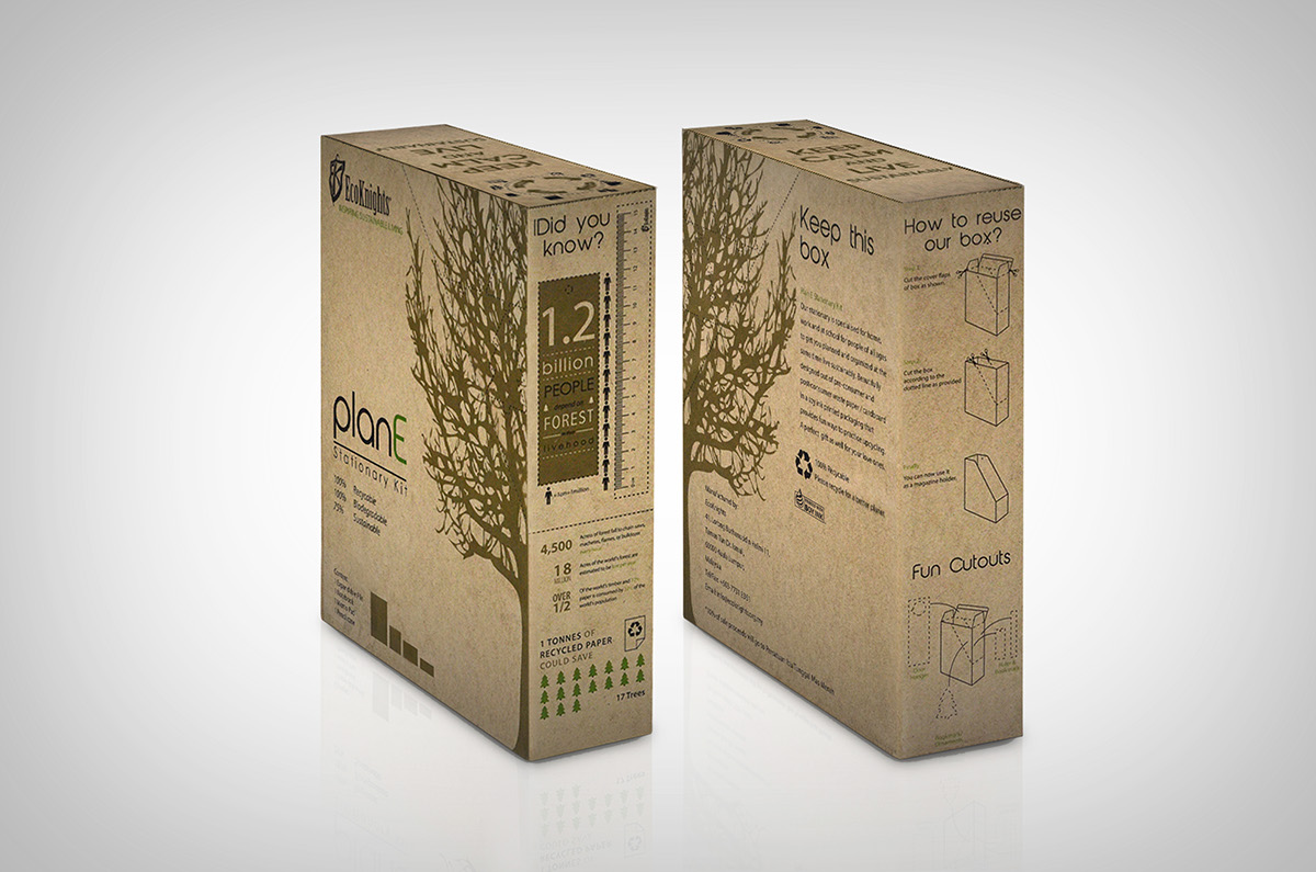 stationery kit Ecoknights Sustainability packaging design eco friendly