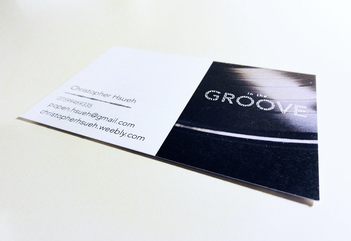 vinyl record business card creative font