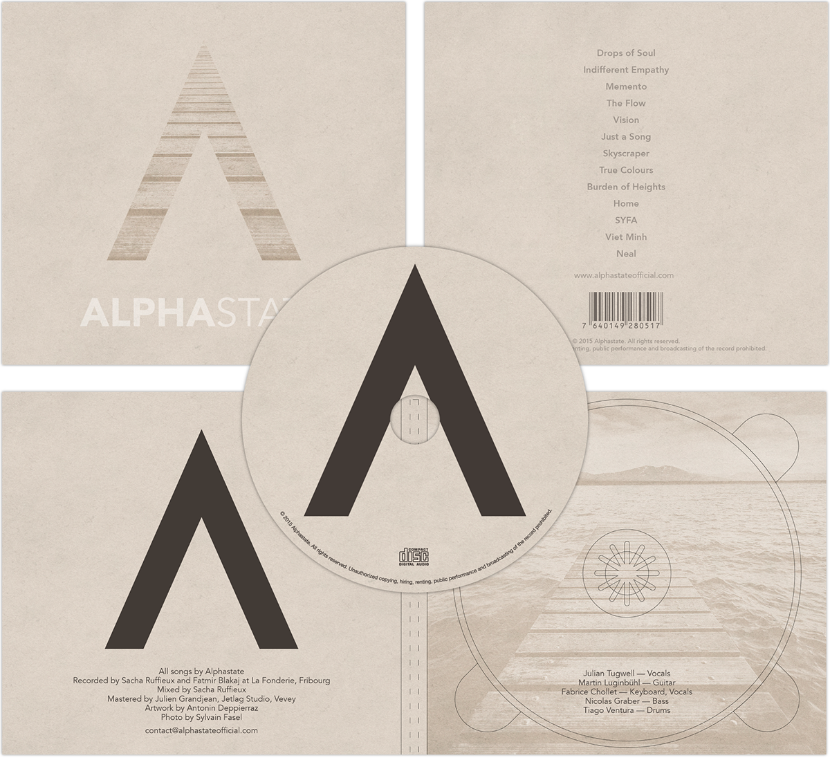 branding  identity logo cover Album Alpha state rock band music