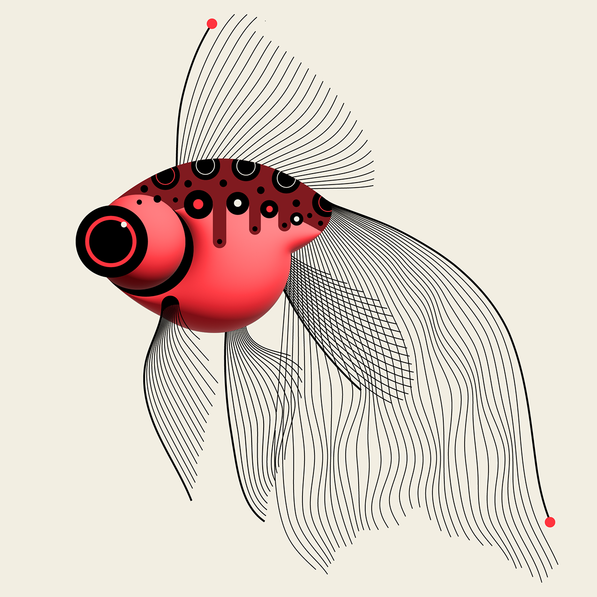Abstract Art artwork birds design Digital Art  fish ILLUSTRATION  messymod minimalist vector