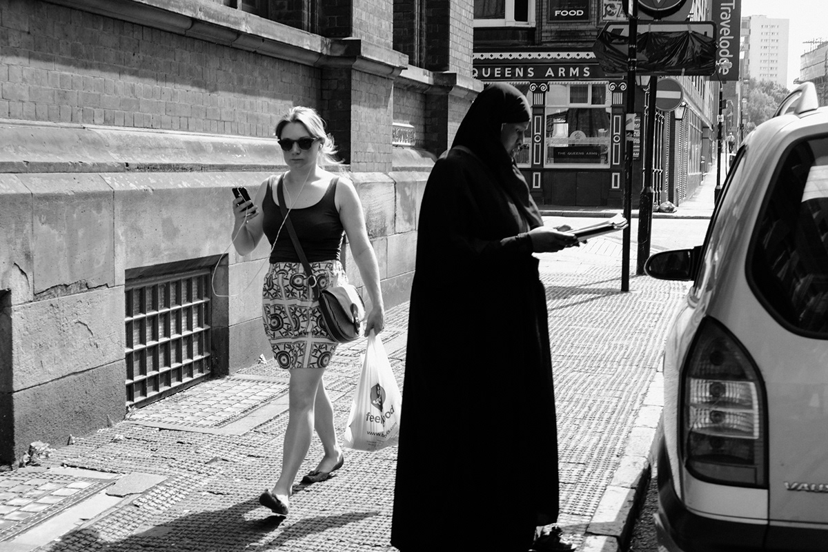 england street photography black and white