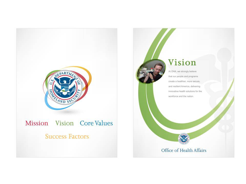 mission posters Government agency color seal vision Core Values success