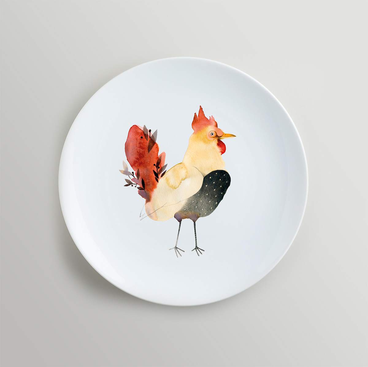 Plato vajilla diseño comida mesa pollo
