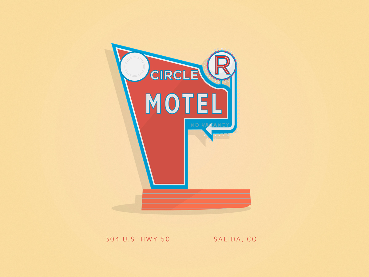 motel Signage signs vintage flat stylized neon old signs americana
