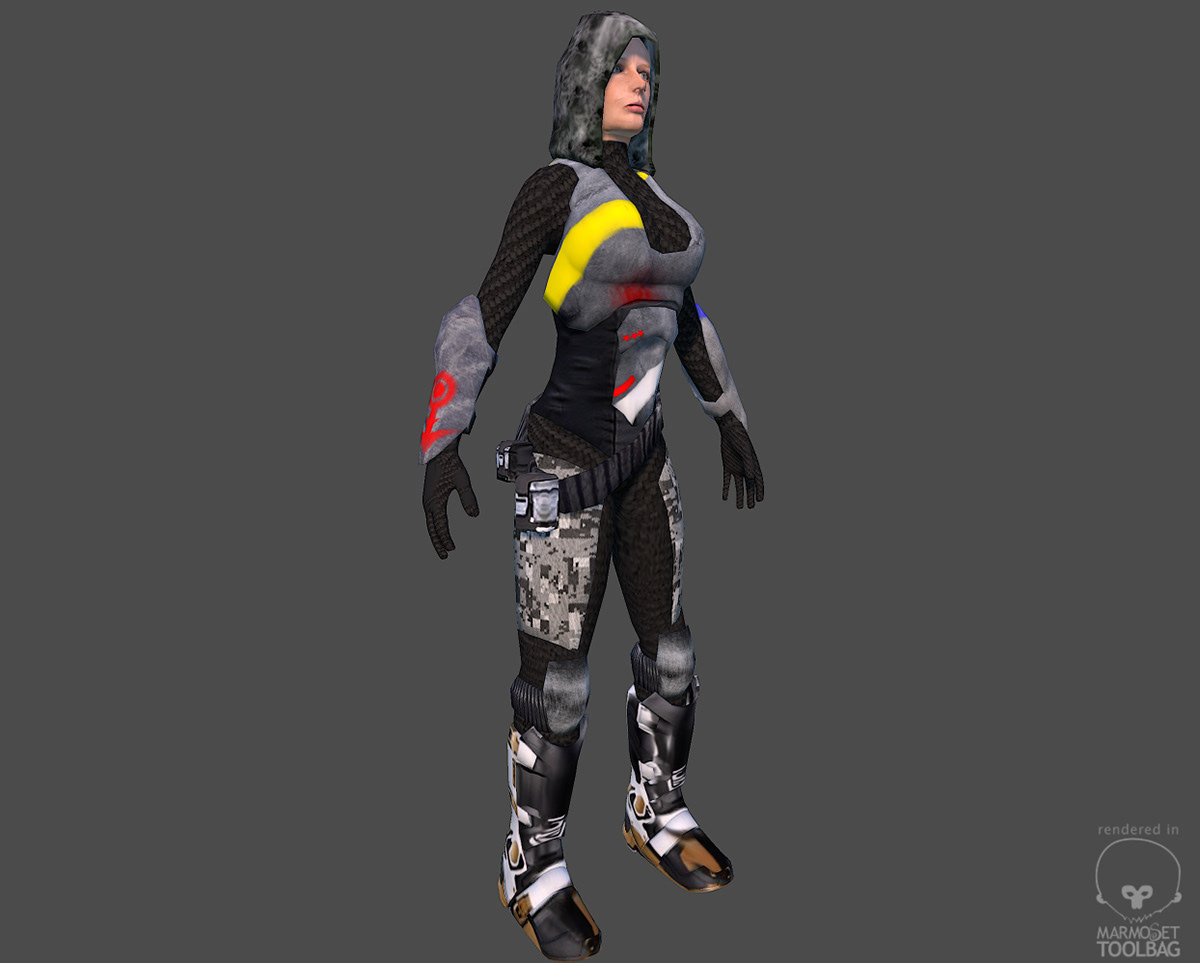 woman warrior soldier 3D Character design sci-fi