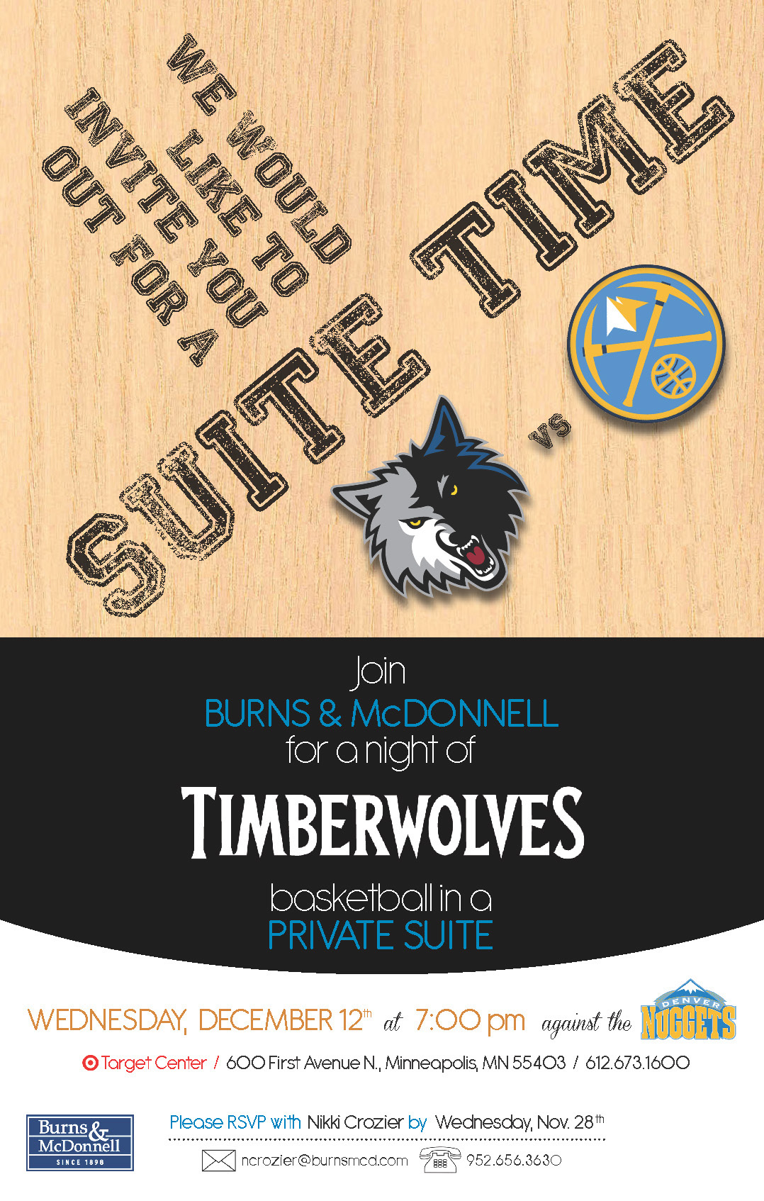 basketball clients Events timberwolves wolves denver Nuggets Colorado suite Consulting environmental construction burns McDonnell
