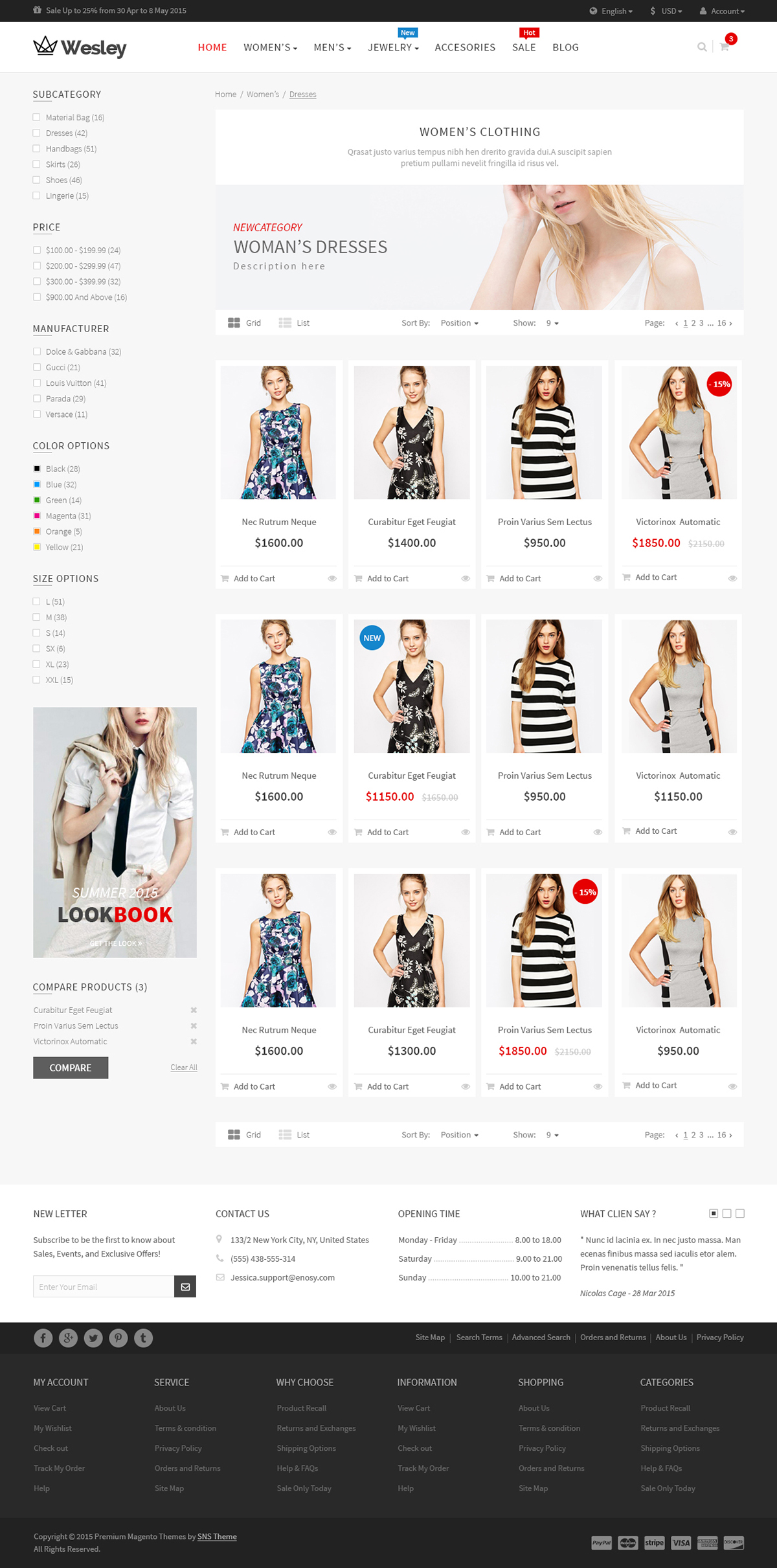 women fashion Ecommerce template Theme psd Web Template